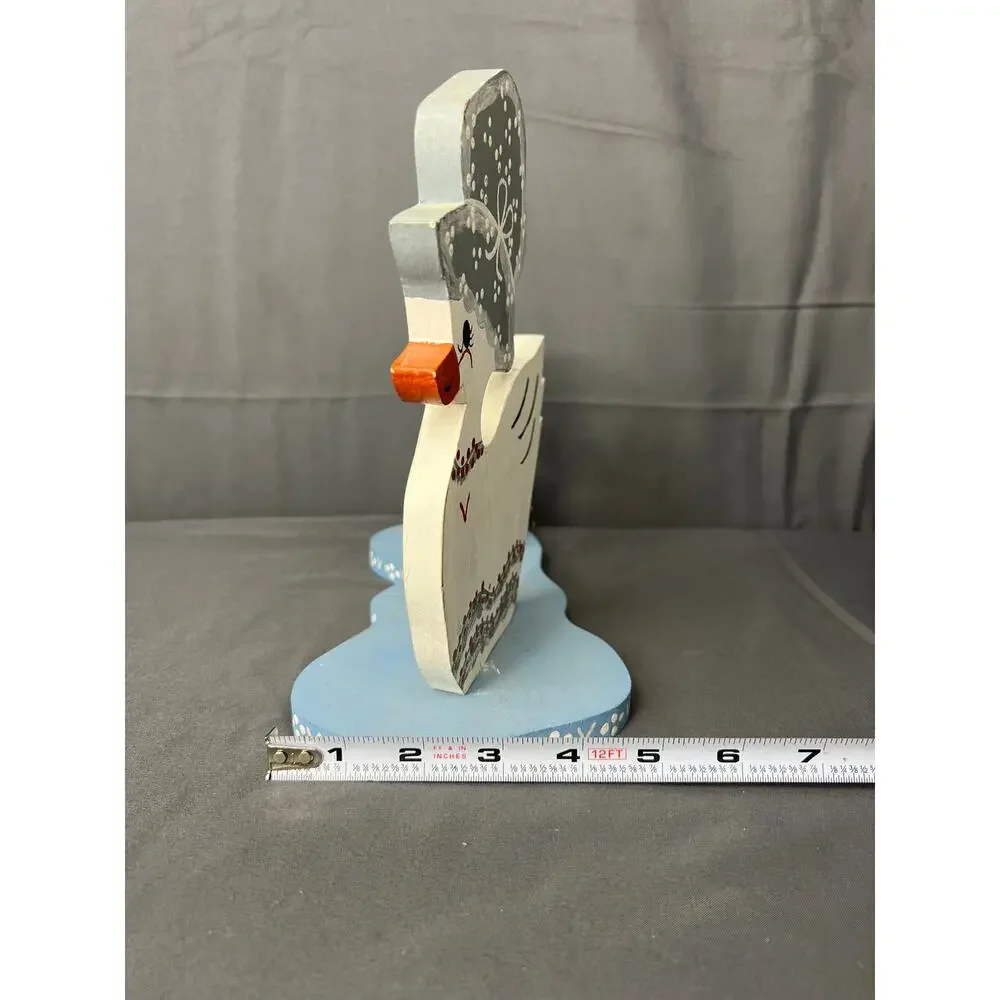 Cottage Core Wooden Duck Decor Hand Painted
